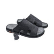 Zueco de piel con suela confort para hombre en negro