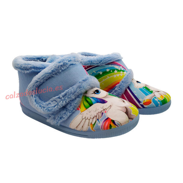 Botita de casa unicornio celeste Vulca-Bicha