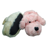 Pantufla de peluche para mujer en rosa y beig