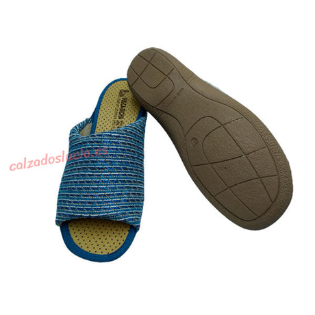 Zapatilla de casa para mujer, de verano con cuña