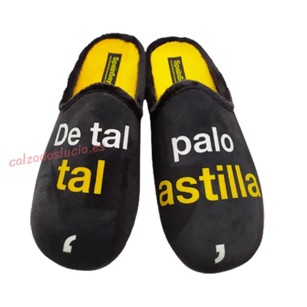 Zapatilla de casa Spainsays "De tal palo tal astilla"