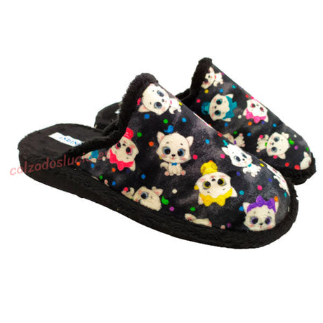 Zapatilla casa negra de Andinas para mujer