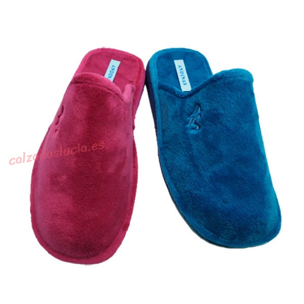 Zapatilla casa terciopelo liso Andinas