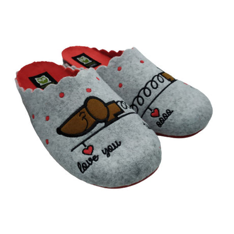 Zapatilla fieltro gris para chica Marpen Slippers