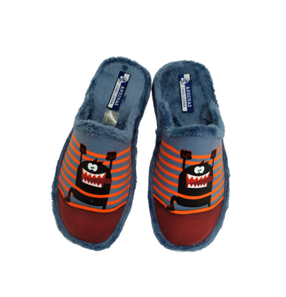 Zapatilla de casa  con estampación de monstruo