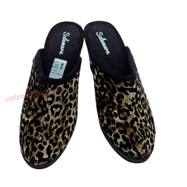 Zueco de leopardo Salemera de mujer