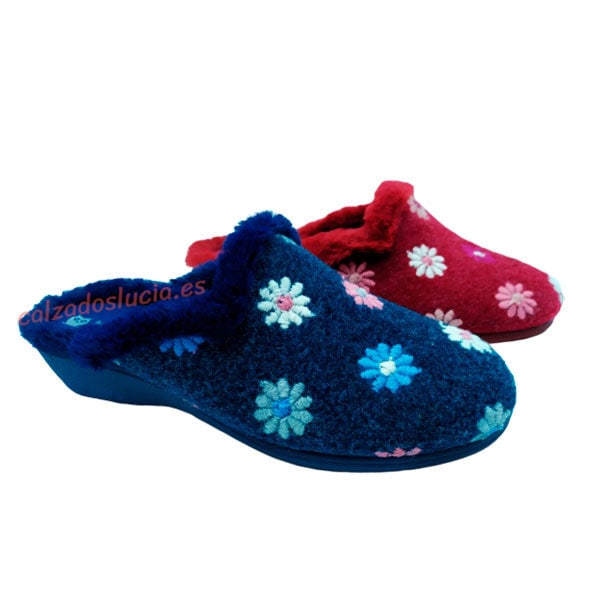 chinela casa en franela bordada por Marpen Slippers