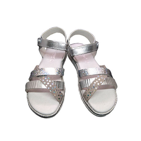 Sandalia tiras plateadas de Titanitos