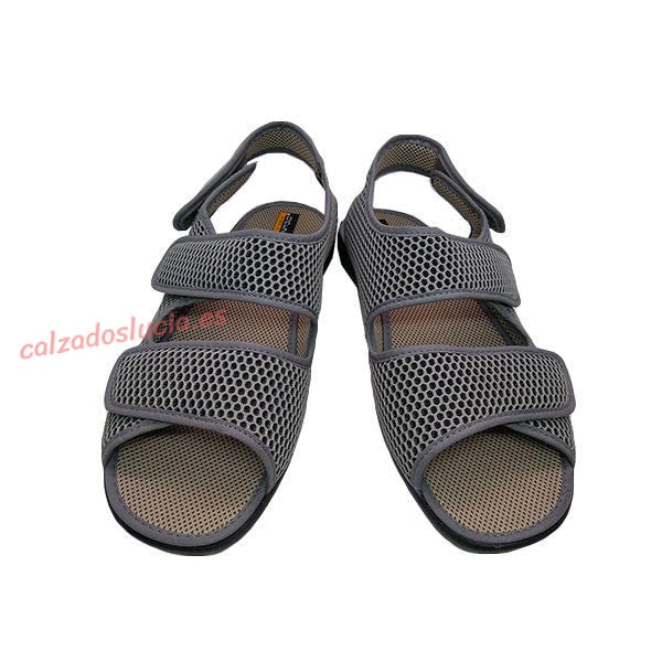 Zapatilla velcros para pies anchos de hombre