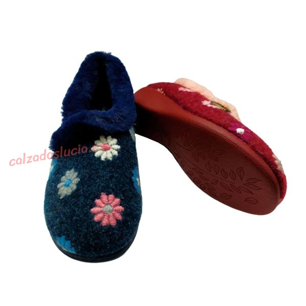 Zapatilla franela bordada Marpen Slippers