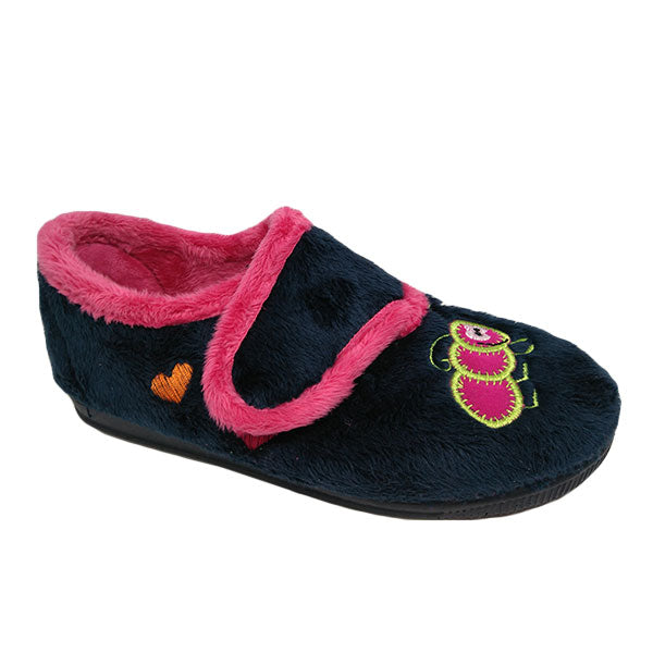 Zapatilla de velcro con bordado para niña