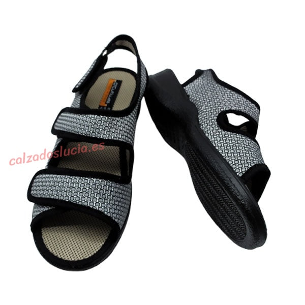 Zapatilla 3 velcros Doctor Cutillas en gris