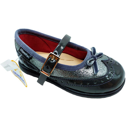 Zapatito de charol gris marengo para niña